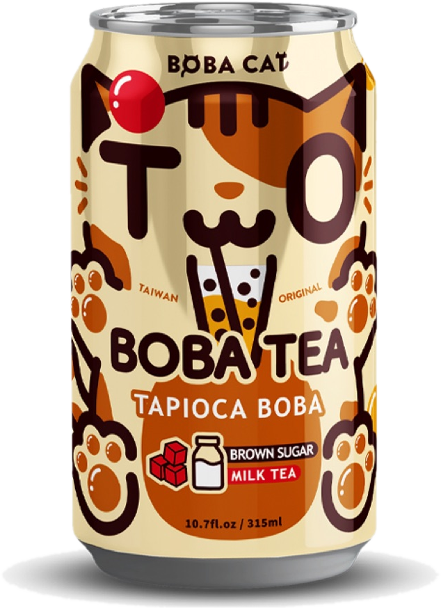 Boba Cat — Hnedý cukor & Mlieko (0,32 l)